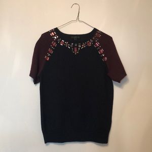 JCrew Shortsleeved Jeweled Sweater